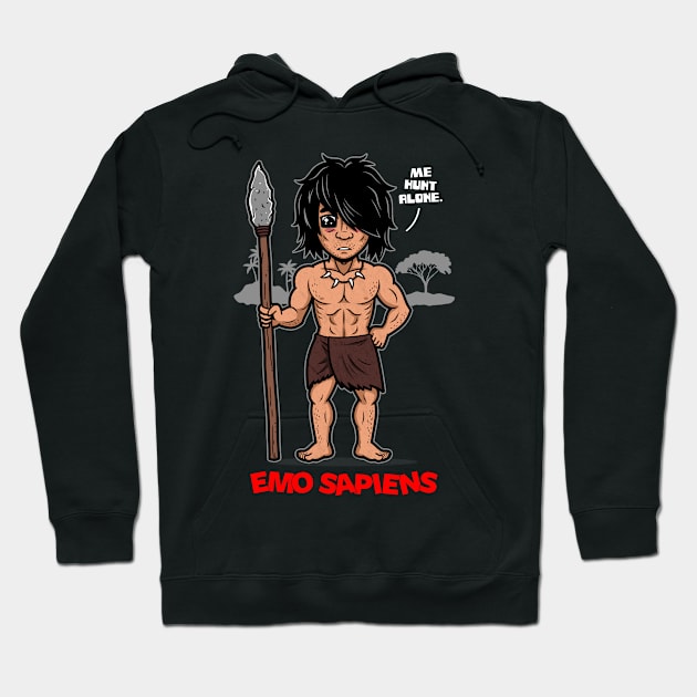 Emo Sapiens Funny Prehistoric Emo Homo Sapiens Funny Emo Meme Hoodie by Originals By Boggs